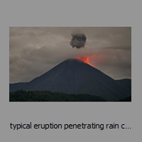 typical eruption penetrating rain clouds